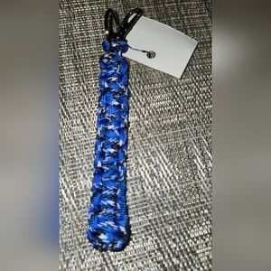 Hand Crafted Blue and Black Braided Key Chain